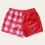 Red Gingham Footy Shorts