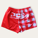 Red Gingham Footy Shorts