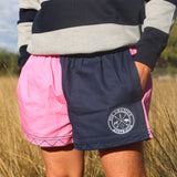 Cotton Drill Rugger Shorts - Pink/Navy