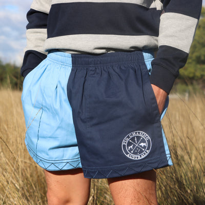 Cotton Drill Rugger Shorts - Blue/Navy