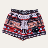 Aztec Footy Shorts - Bull Skull - Zip Pockets