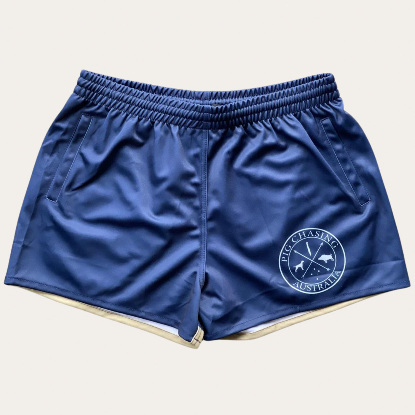 Footy Shorts - Navy/Gold