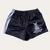 Crop Dog Footy Shorts - Black/White - Zip Pockets