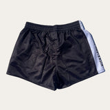 Crop Dog Footy Shorts - Black/White - Zip Pockets