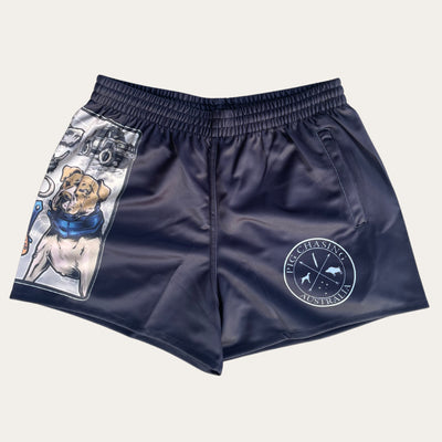 Aussie Hunter Footy Shorts - Charcoal - Zip Pockets