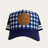 Gingham Trucker Cap - Navy