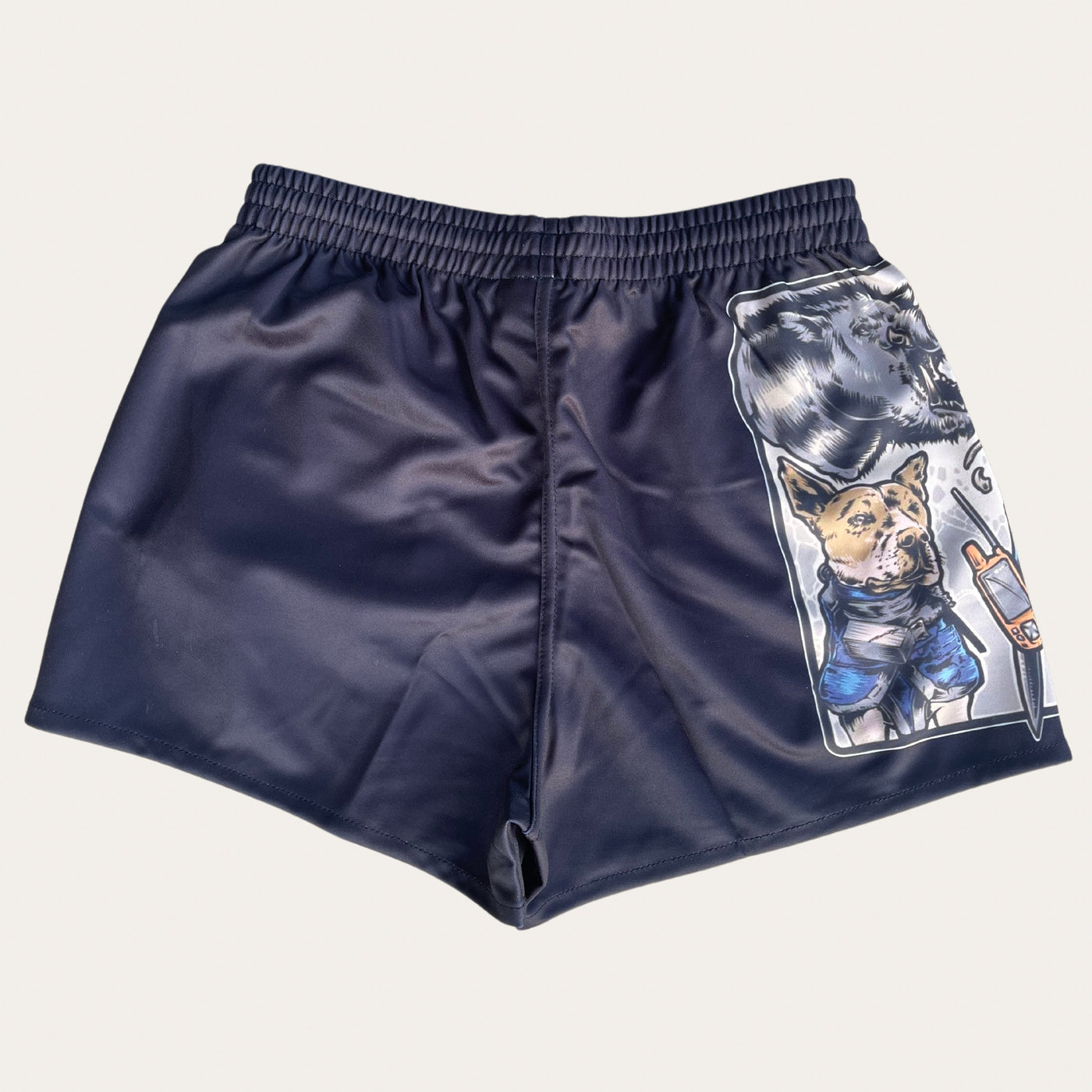 Aussie Hunter Footy Shorts - Charcoal - Zip Pockets