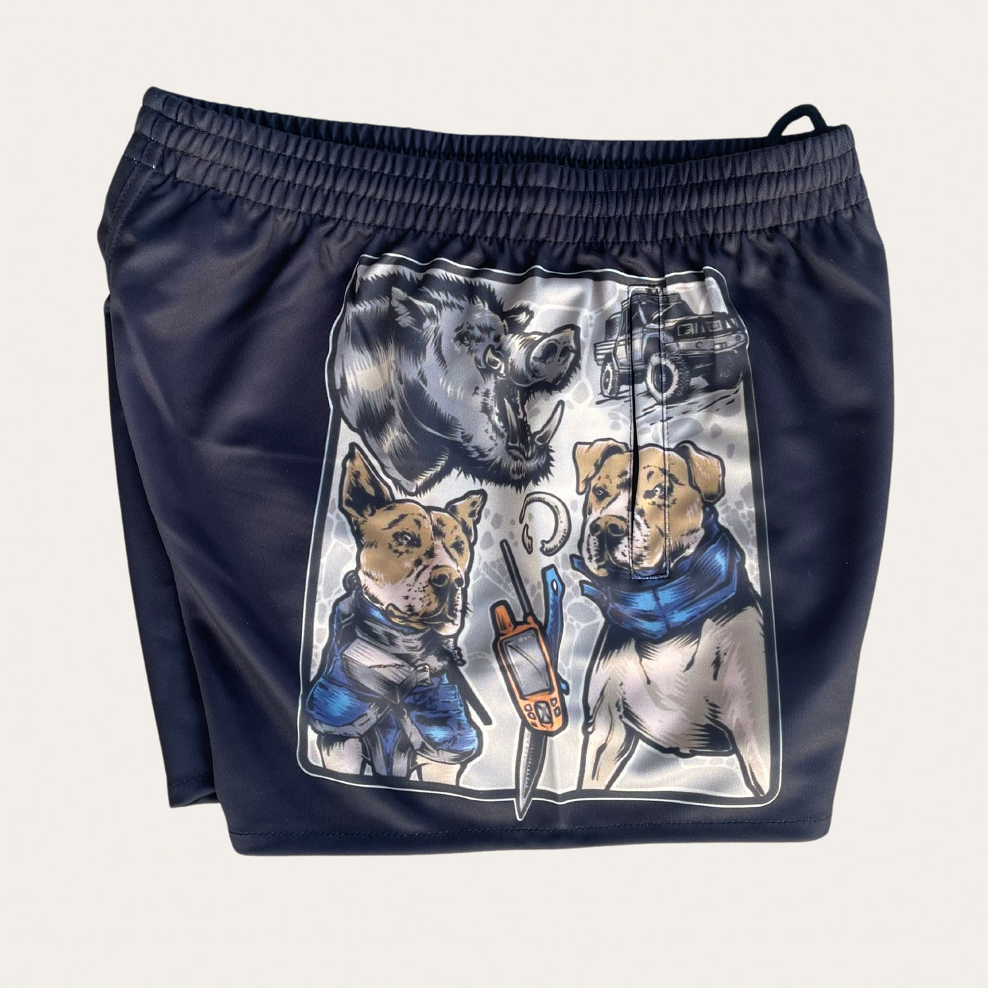 Aussie Hunter Footy Shorts - Charcoal - Zip Pockets