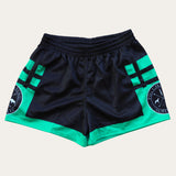 Footy Shorts - Black/Green