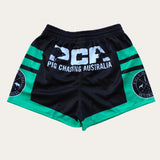 Footy Shorts - Black/Green