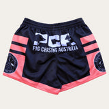 Footy Shorts - Black/Peach