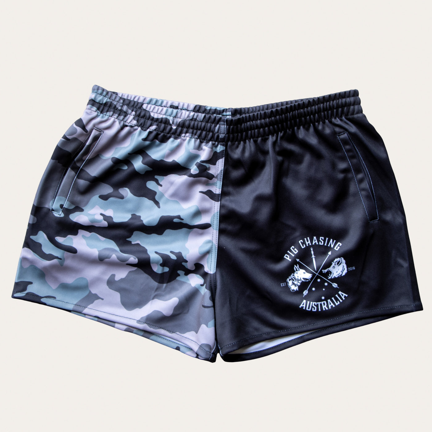 Two Tone Next Gen Footy Shorts - Black/Black Camo