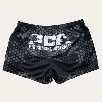 Honeycomb Footy Shorts - Black/Grey