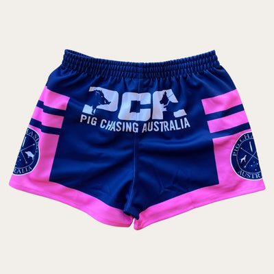 Footy Shorts - Navy/Pink