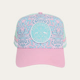 Paisley Trucker Cap - Teal/Pink