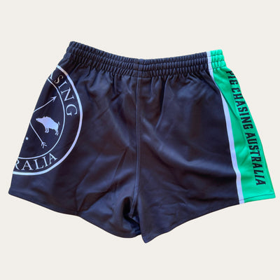 Footy Shorts - Green Stripe OG - Zip Pockets