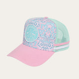 Paisley Trucker Cap - Teal/Pink