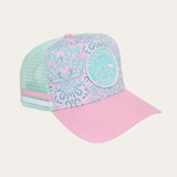 Paisley Trucker Cap - Teal/Pink