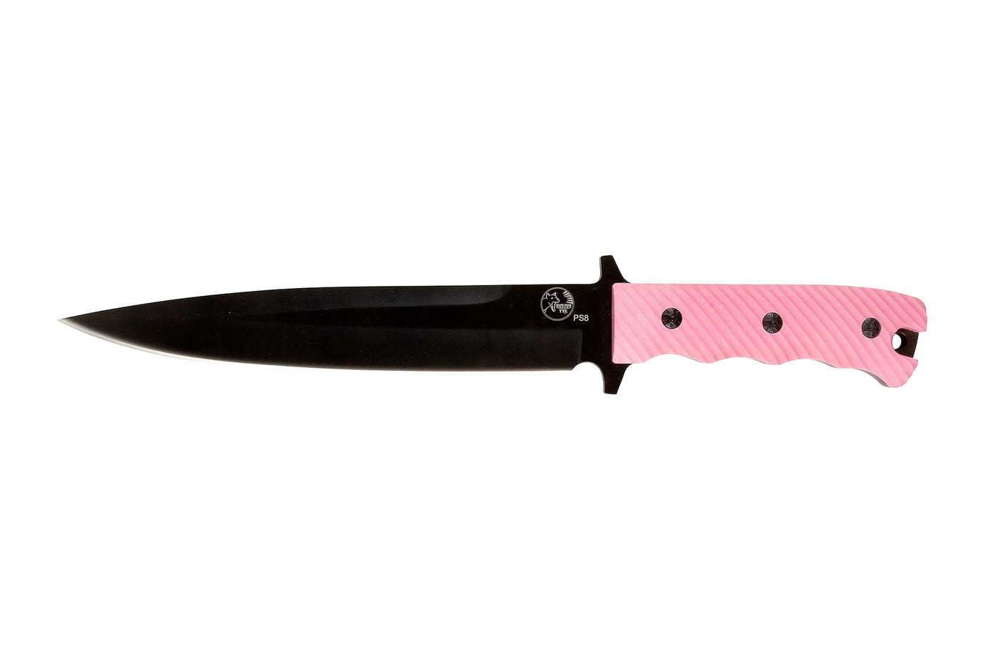 Pink Tassie Tiger Pig Sticker Knife & Leather Sheath